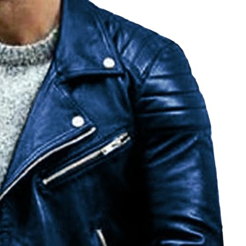 Men's Vintage Leather Jacket Winter Windproof Leathers Coat Zipper Male Motorcycle PU Coat3
