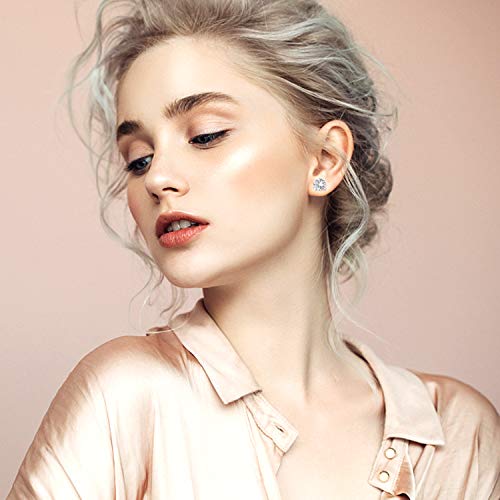 Princess Cut Clear Cubic Zirconia Stud Earrings for Women Men Square Earrings Studs Hypoallergenic Surgical Steel Helix Screw Back Earrings 18G 5 Pairs 3-7mm3