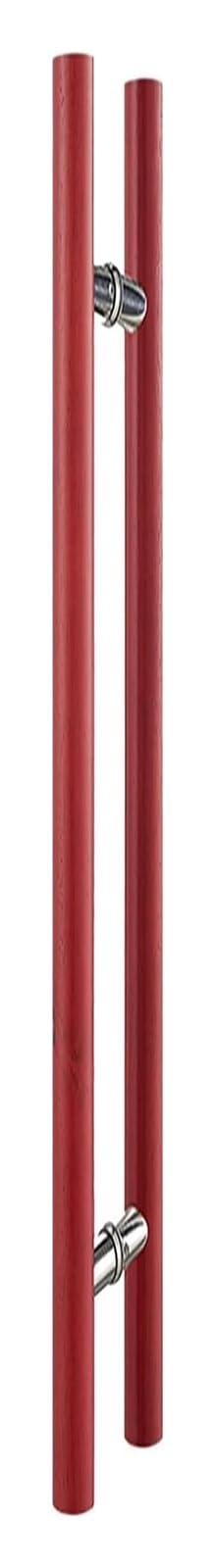 CWCQGH Push Pull Door Handle, Sliding Barn Door Handle, H Shape Double Sided Round Bar Push Pull Door Handle for Heavy Interior Exterior,Red-40cm(1.3ft)