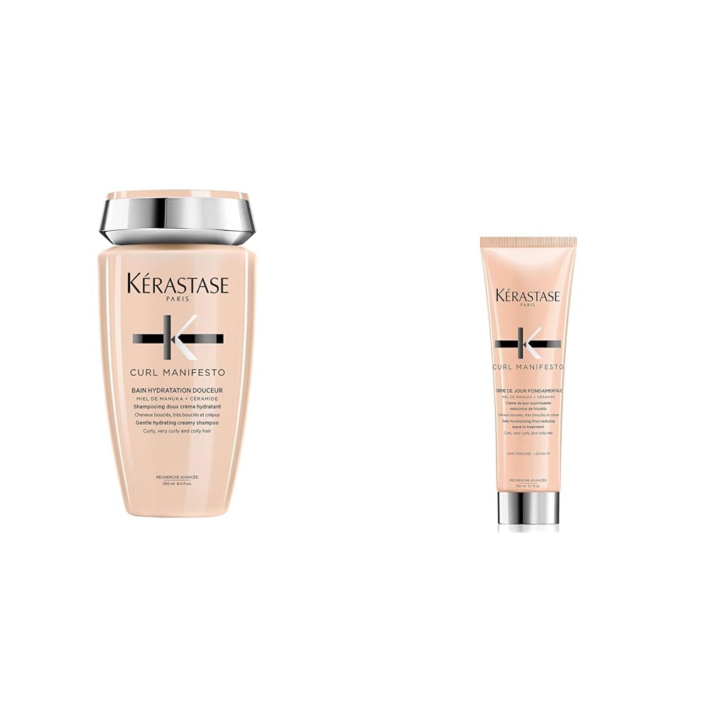 Kérastase, Shampoo Idratante e Crema Anti-Crespo, Per Capelli Ricci & Crespi, 250 ml + 150 ml