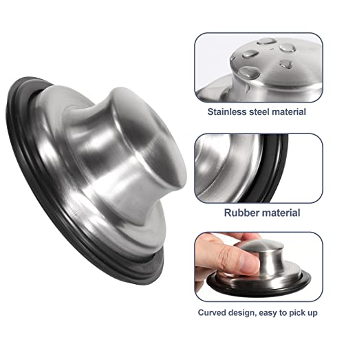 Rqyekdo Polished Kitchen Sink Strainers Sink Stopper Kits, Stainless Steel Sink Drain Strainer Set,Large Wide Rim 4.5" Diameter Food Catcher Garbage Disposal Plug For Most Sink Drains Basket Filter #TOP4