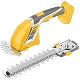 Rozlchar Cordless Hedge Trimmer & Grass Shears Handheld Compatible for Dewalt 20V Battery(No Battery), Lightweight 7.87'' Electric Hedge Trimmer 4.7' Grass Cutter Combo for Lawn, Backyard, Garden