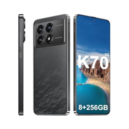TOLLSEOOP K70 5G Unlocked Cell Phones 2026 Android 13 Unlocked Phones 6.8" HD Screen 8GB+256GB 8-Core Android Phones 6800mAh Battery Standby 24MP+50MP Camera 5G Dual SIM Unlocked Smartphones(Black)
