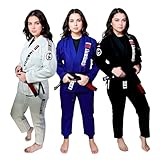 KOMBAT USA Unstoppable Athlete Comp Pro | BJJ GI para mujer (Jiu Jitsu Gi) brasileño | Tela de tejido de perlas | Mezcla de artes marciales (negro, F3)