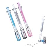 Generico Penne Gel a Forma di Siringa-Penne Gel Siringa Retrattile, Strumenti di Scrittura Estetica Medica per Operatori Sanitari, Bomboniere & Materiale Scolastico (3 pcs)