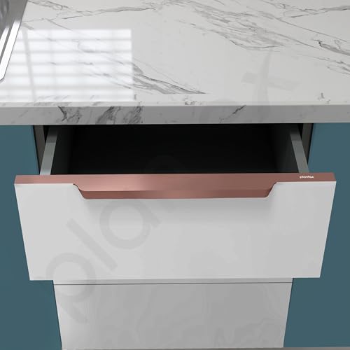 Image of Plantex Profile Handle for Kitchen Cabinet /22 Inch Aluminium Drawer Profile Handle /Wardrobe Pull Handle for Home /Office /Hotel - Pack of 2 (Rose Gold)
