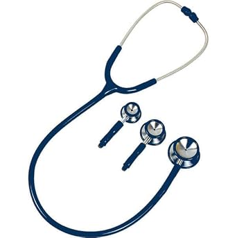 Cardiomate 3-in-1 Stethoscope Set by Lane Instrument - Multiple Colors Available Navy Blue
