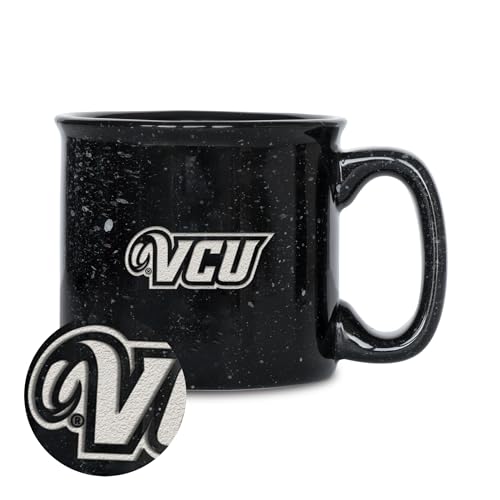 Rico Industries NCAA Virginia Commonwealth Rams Speckle 12oz Laser Engraved Campfire Mug