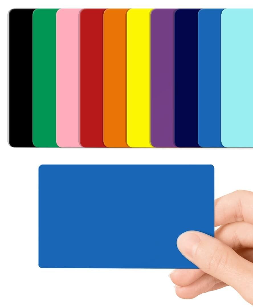 Mid Blue Blank PVC Cards Plastic - Pack of 100 by CKB LTD 760 Micron Standard CR80 ID Credit Card Size 86 x 54mm - Printable Ideal for overprinting in Any Desktop ID Card Printers (Mid Blue Gloss) — image 1