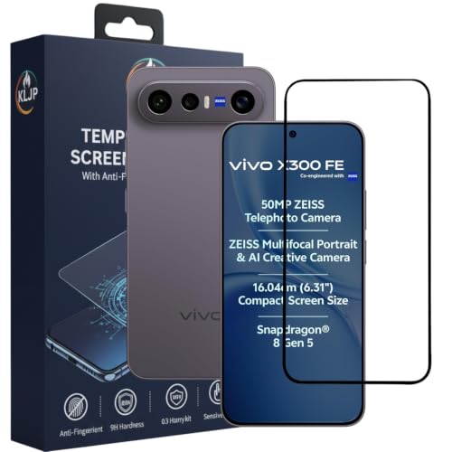 Image of Gorilla Tempered Glass For Vivo X300 FE 5G (Pack of 1) With Installation Kit | Edge to Edge Coverage | Black