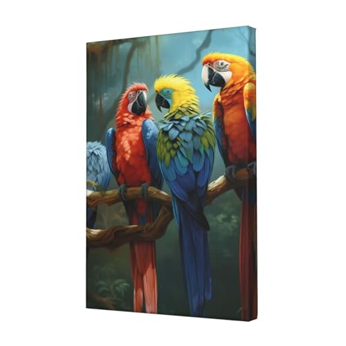 Oiseaux perroquet coloré impression sur toile HD 30x45 cm pour décoration salon