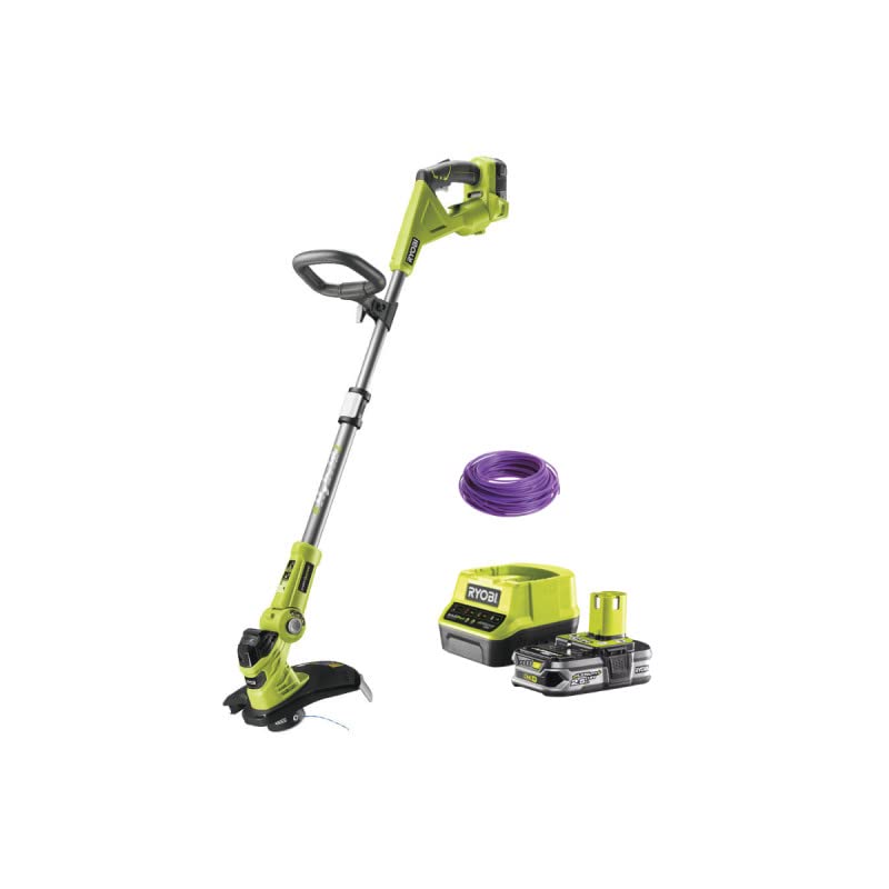 RYOBI Pack Coupe Bordures Hybride 18V One+ - 1 Batterie 2.5Ah LithiumPlus - 1 Chargeur Rapide - Bobine Fil Rond 15m diamètre 1.6mm Violet Universel