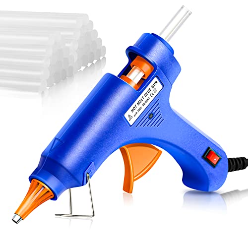 Ariel-GXR Hot Glue Gun with Glue Sticks, 20W Mini Melt Gun, Heating Fast Electric Glue Gun with Support Kickstand for Arts, DIY Crafts, Home Repairs(Blue)