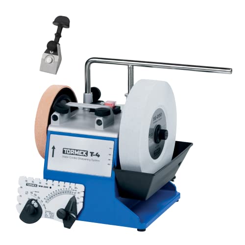 Tormek T-4 + KJ-45 Centering Knife Jig – Compact Water Cooled Sharpening System for Edge Tools – US Version – English Handbook