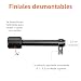AmazonBasics - Barra para cortinas con remates con tapas, 91-182 cm, Negro