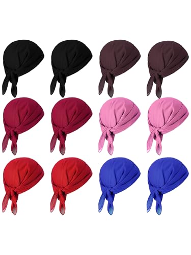 Bencailor 12 Pcs Pirate Costume Headband Accessories Bulk Mask Bandana Headscarf Pirate Party Costume for Women and Men(Multicolor 21 Inches)