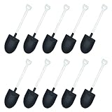 Disposable Plastic Shovel Shape Dessert Spoon for Dessert Ice Cream Pudding Yogurtn, Set of 50 (Whit