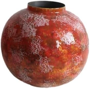 Amazon.co.jp: 花瓶 赤い丸い陶器の花瓶 モダンで新しい中国風の