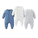 BABYSOLIS 8 Pack Unisex Baby Boy Girl Footed One-piece Outfit Infant Hats 0-12months Comfort New Born Romper Clothes