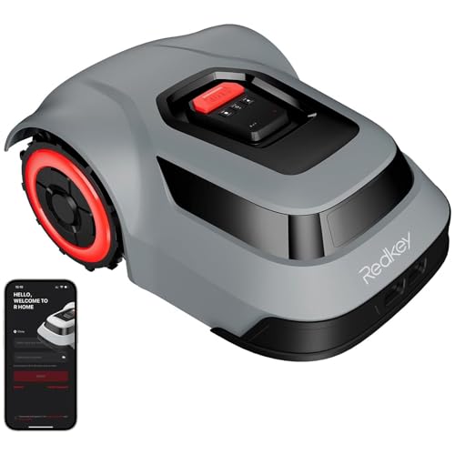 Redkey MGC500 Robot Lawn Mower with 393ft Boundary Wires for 0.12 Acre (1/8 Acre), 45% Slope, 70Min Runtime, Auto Recharge, Automatic Robotic Lawn Mower w/Precise Location & Breakpoint Detection