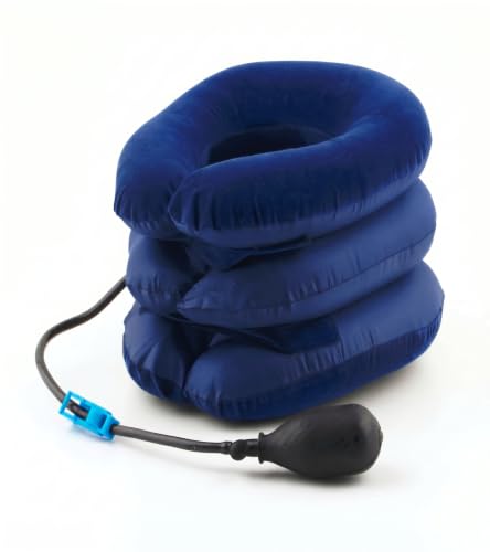 Image of Enclave Neck Pain Relief Relaxer, Cervical Neck Traction Device and Collar Brace for Cervical Spine Alignment Chiropractic Pillow Stretcher 3 Layer Neck Relaxer (Blue)