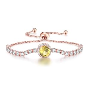 Tennis Bracelets for Women, Birthstone Horoscopet Slider Bracelets Trendy Jewelry Perfect for Birthday Gifts Thanksgiving Day Christmas Gifts Valentine’s Day