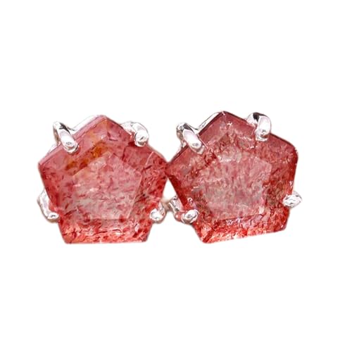 Puces d'oreilles en quartz fraise naturel, le cadeau poétique et minimaliste