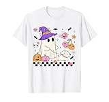 Photo Gallery carino ghost walking dog halloween zucca checker doodles maglietta Photo Gallery carino ghost walking dog halloween zucca checker doodles maglietta