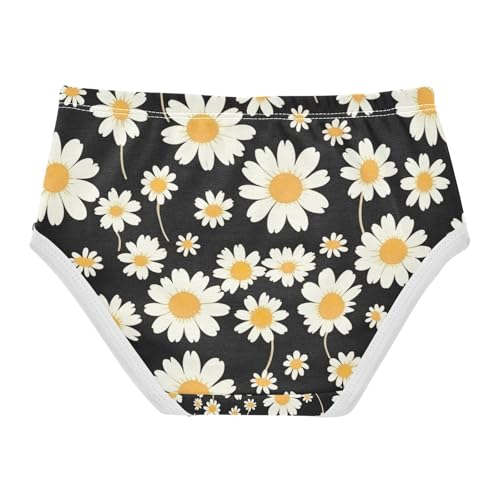 Toddler Girl Panties, Cute Daisy Flower Black Girls Underwear Cotton, 2T–8 Years2