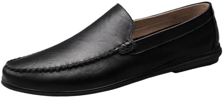 Men's Casual Slip-on Shoes Round Toe flat Heel Shoes Comfortable Breathable Rubber Shoes for Men