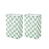 Ohocut Checkered Laundry Hamper, Pack of 2, Sage Green Aesthetic Cute Large Collapsible Cloth Hampers Basket for Storage Organization Cute Aesthetic, 2 x 75L