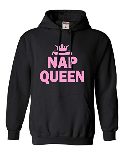 Go All Out Medium Black Adult Nap Queen Funny Sweatshirt Hoodie