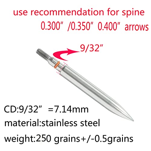 Image of 100 /125 /150 /200 /300 Grains Archery Field Points Practice Field Tips, Archery Target Practice Hunting Arrow Tip for Recurve, Compound Bow Crossbow, Stainless Steel Screw in Broadheads