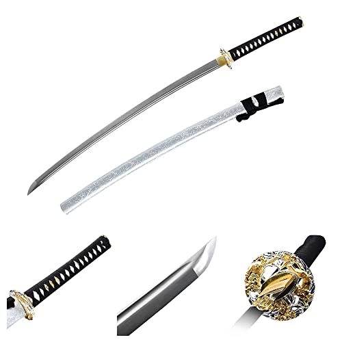 Japanese Katana, The Traditional Handmade Full Tang Katana are Available in 1060 Carbon Steel, Damascus Folding Steel, T10 Steel and Hardyfield Steel (Golden warrior-1060 Steel)