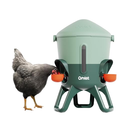 Omlet Insulated Chicken Waterer 1.5 Gallon | Stay-Clean Automatic Water Dispenser for Chickens | BPA-Free | Anti-Roost Domed Lid | Includes 3 Cups & Nipples | Sage Green