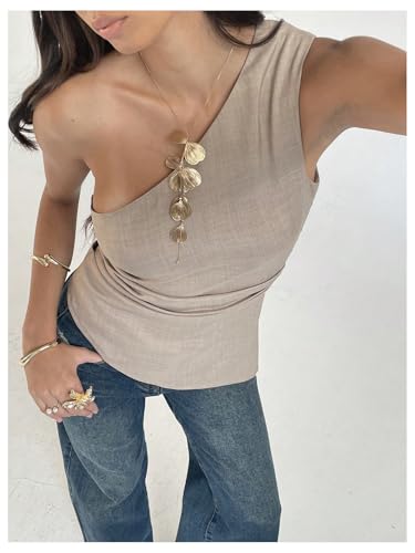 MakeMeChic Women's Off The Shoulder Asymmetrical Tops Going Out Dressy Shirt Tops2