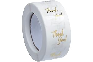 Professional Thank You Envelope Stickers, 500 Count PVC Transparent Sealers for Business Packaging