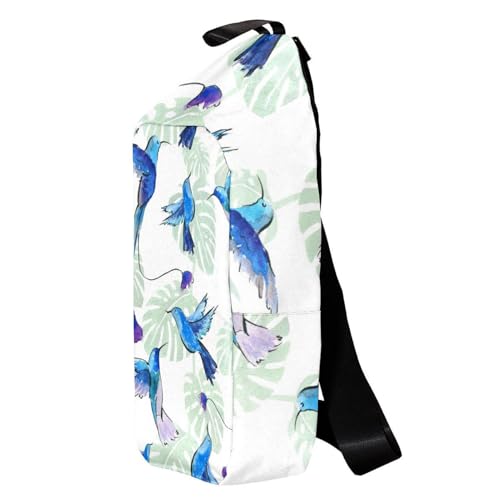 Sac à dos à bandoulière colibri feuille tropicale multicolore - 3