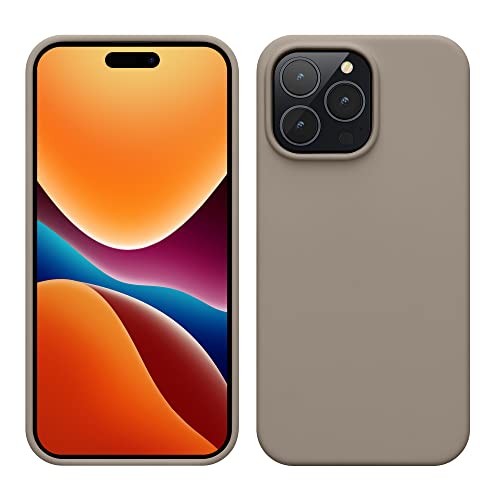 kwmobile Case for iPhone 14 Pro Max Case - Slim Soft TPU Silicone Cover - Works with Wireless Charging - Stone Dust