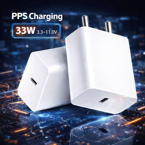 Image of Original 33W Type C Quick Power Charging Adapter Compatible with Nothing Phone 4a|4a Pro|3|3a Lite|3a Pro|2a| 2a Plus|2|CMF 2 Pro|1|Pixel 10a|9a|M35|A57|Buds|33 W Rapid Type C Charger Adaptor, White