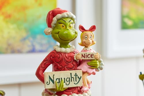Enesco Dr. Seuss Grinch por Jim Shore Grinch e Cindy Lou, estatueta de placas impertinentes e bonita