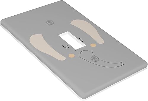 Miniatura 3 de Elefante de dibujos animados decorativo de 1 banda, interruptor de luz de palanca individual, lindo animal Kawaii gris elefante eléctrico placa