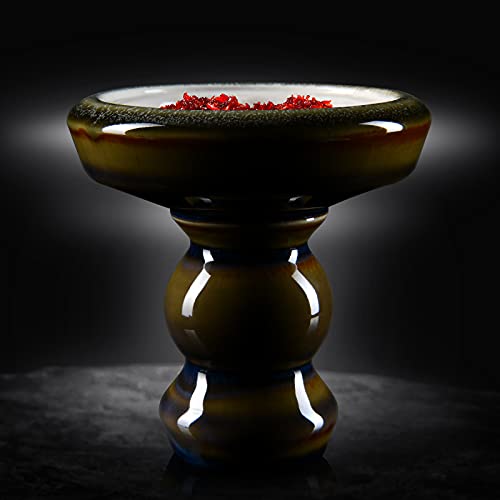 Tabakkopf Shisha Phunnel Kopf - Kitosun Pivot Shisha Kopf Hookah Bowl 320 g Tonschale mit Rand kompatibel mit alle HMD Provost & Foil für Shisha Aromen 15-20 g (Gold)