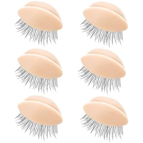 3 Pairs Replacement Eyelids Realistic Removable Eyelids for Mannequin Head Eyelash Training Practice Makeup Extension Cover