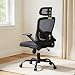 Marsail Ergonomic Mesh Office Chair High Back Desk Chair Adjustable Lumbar Support with Headrest Flip-Up Liftable Arms Swivel Computer Task Chair for Big and Tall People