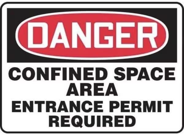 OSHA DANGER SAFETY SIGN CONFINED, Mfr: MCSP109XP-A