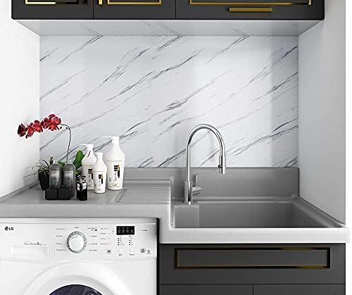 Starlite Enterprises White Self Adhesive Wallpaper for Living Room, Door, Cupboard, Fridge, Wall, Tabletop, Floor & Etc Interior & Renovation Project(White Shades,2 x 20 Feet)
