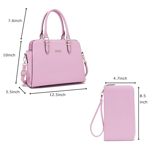 Image of Qiyuer Satchel Purses For Women Handbag And Wallet Set Tote Bag | Premium Vegan Leather,Matching Wallet,RFID Blocking,Work,Casual
