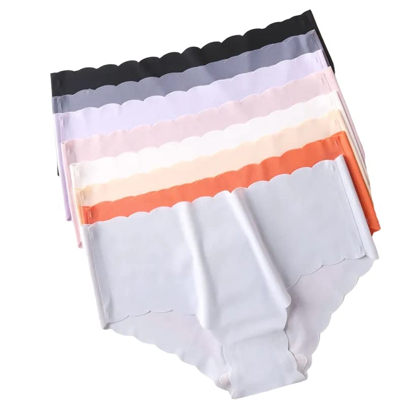 Women's Seamless Hipster Panty Ice Silk Soft Panties Fitness Butt Lifting Panties Sporty Brief Mid Waist Cotton Women's Panties (Multicolor)-image-39