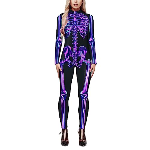 Body cosplay imprimé 3D femme manche longue combinaison sexy moulante taille M